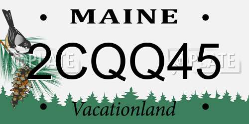 2CQQ45 Maine License Plate