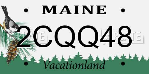 2CQQ48 Maine License Plate