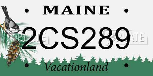 2CS289 Maine License Plate