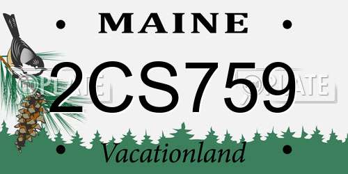 2CS759 Maine License Plate