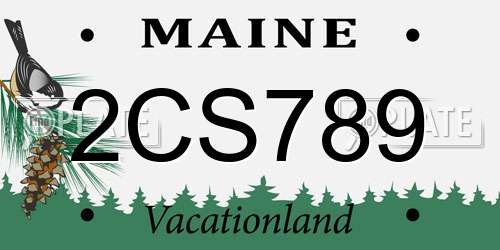 2CS789 Maine License Plate