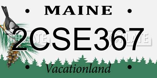 2CSE367 Maine License Plate
