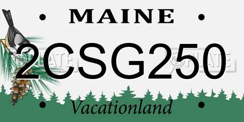 2CSG250 Maine License Plate