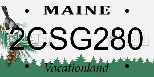 2CSG280 Maine License Plate