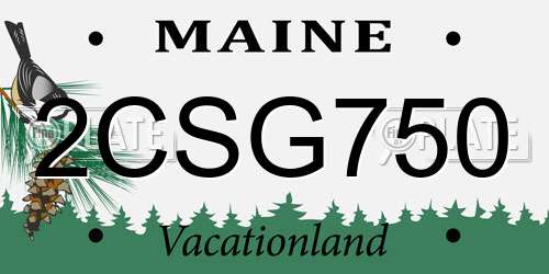2CSG750 Maine License Plate