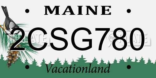 2CSG780 Maine License Plate