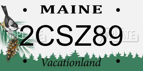 2CSZ89 Maine License Plate