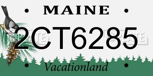2CT6285 Maine License Plate