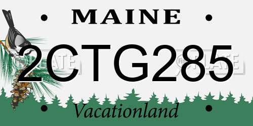 2CTG285 Maine License Plate