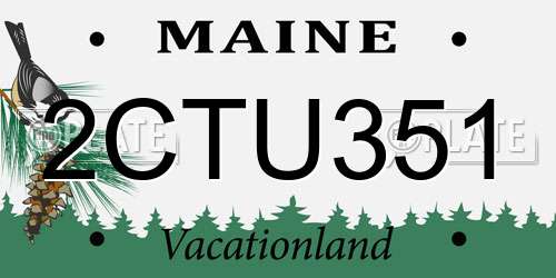 2CTU351 Maine License Plate