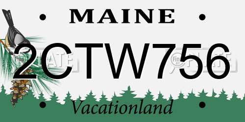 2CTW756 Maine License Plate