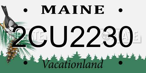 2CU2230 Maine License Plate