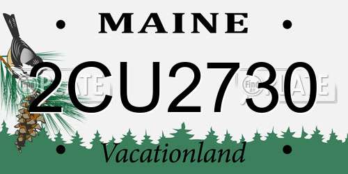 2CU2730 Maine License Plate