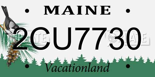2CU7730 Maine License Plate