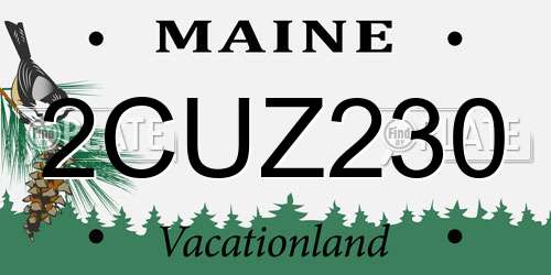 2CUZ230 Maine License Plate