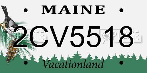 2CV5518 Maine License Plate