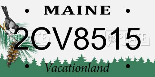 2CV8515 Maine License Plate
