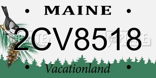 2CV8518 Maine License Plate