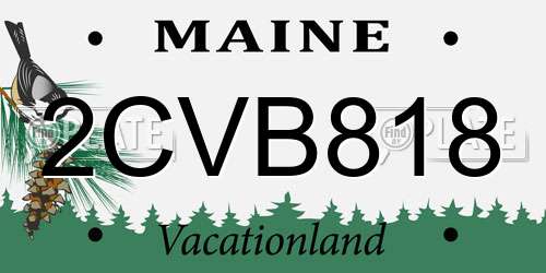 2CVB818 Maine License Plate