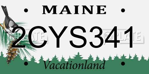 2CYS341 Maine License Plate