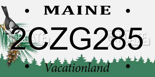 2CZG285 Maine License Plate