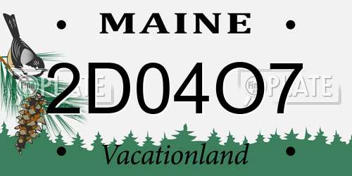 2D04O7 Maine License Plate