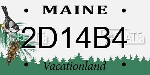 2D14B4 Maine License Plate