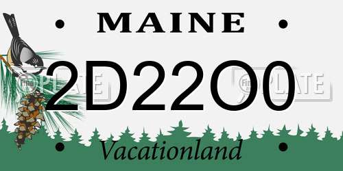2D22O0 Maine License Plate