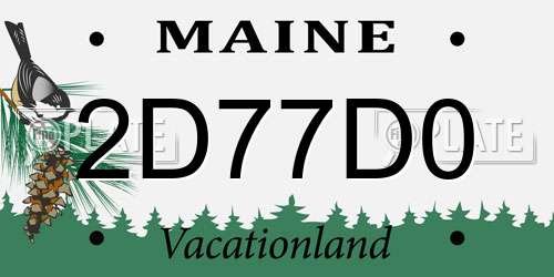 2D77D0 Maine License Plate