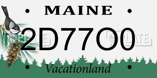 2D77O0 Maine License Plate