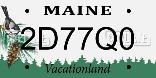 2D77Q0 Maine License Plate