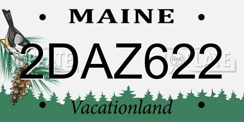2DAZ622 Maine License Plate