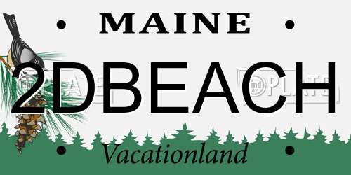 2DBEACH Maine License Plate