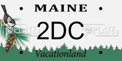 2DC Maine License Plate