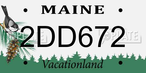 2DD672 Maine License Plate