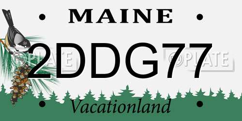 2DDG77 Maine License Plate