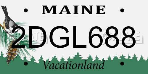 2DGL688 Maine License Plate