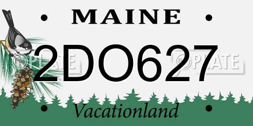 2DO627 Maine License Plate