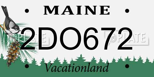 2DO672 Maine License Plate