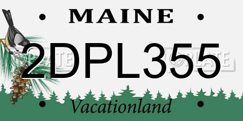 2DPL355 Maine License Plate