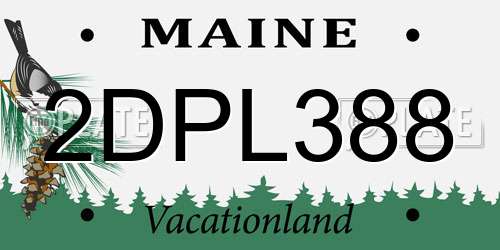 2DPL388 Maine License Plate
