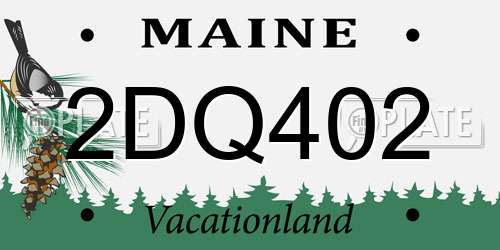 2DQ402 Maine License Plate