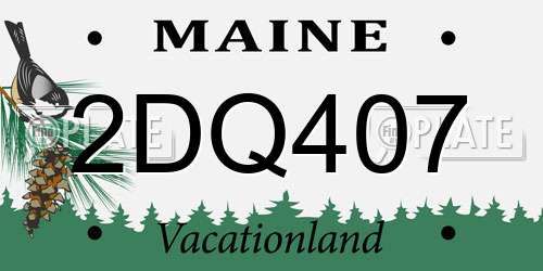 2DQ407 Maine License Plate