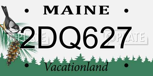 2DQ627 Maine License Plate