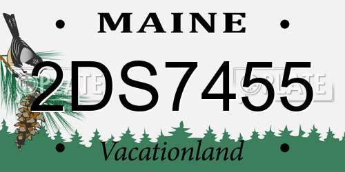 2DS7455 Maine License Plate