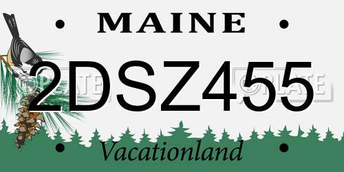 2DSZ455 Maine License Plate
