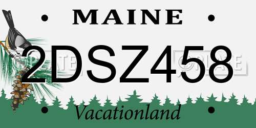 2DSZ458 Maine License Plate