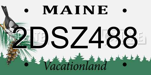 2DSZ488 Maine License Plate