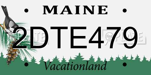 2DTE479 Maine License Plate