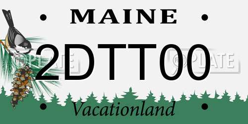 2DTT00 Maine License Plate